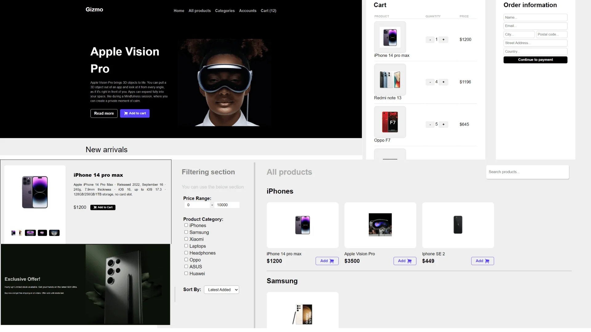 Mongodb and NextJS based Ecommerce store website