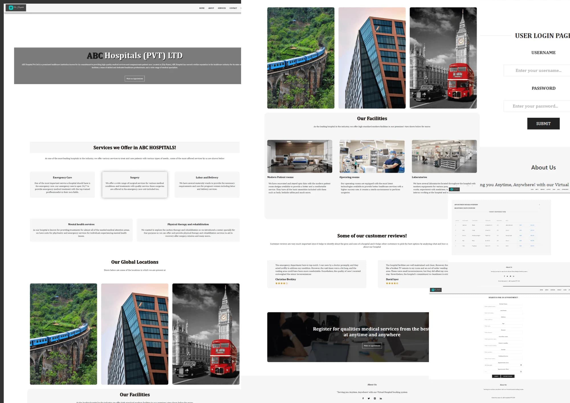 Hospital Database Management Website