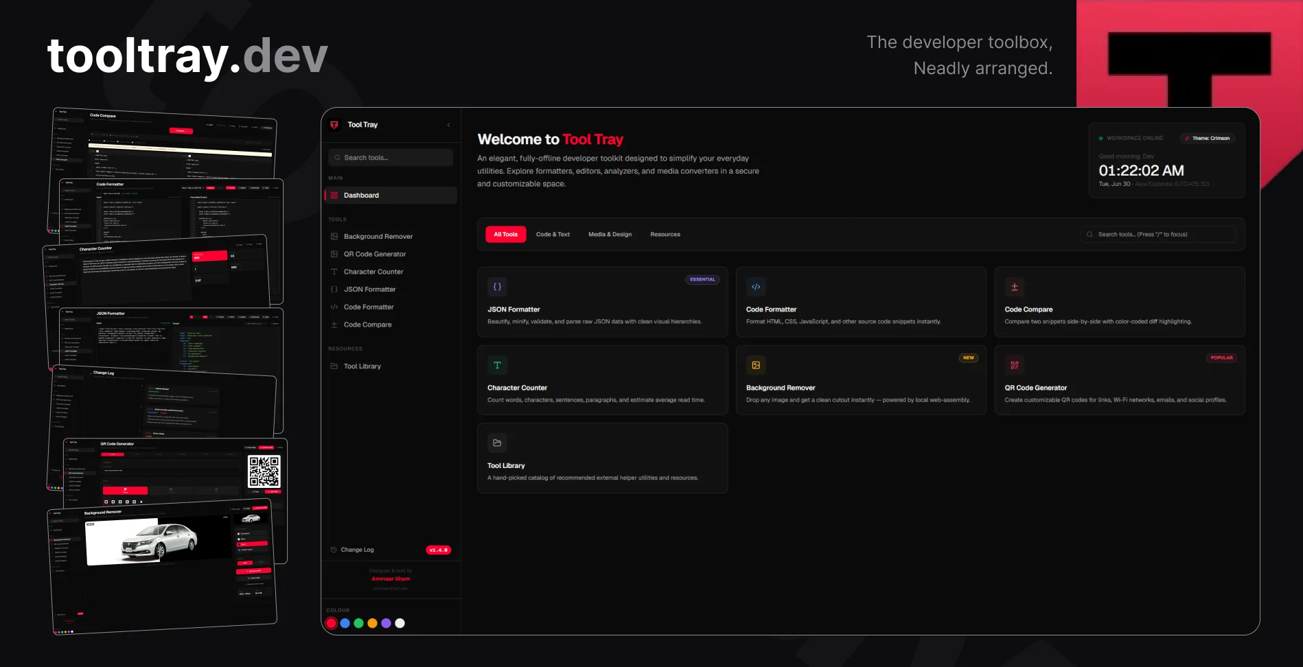 tooltray.dev - Free Online All-in-One Developer Toolkit